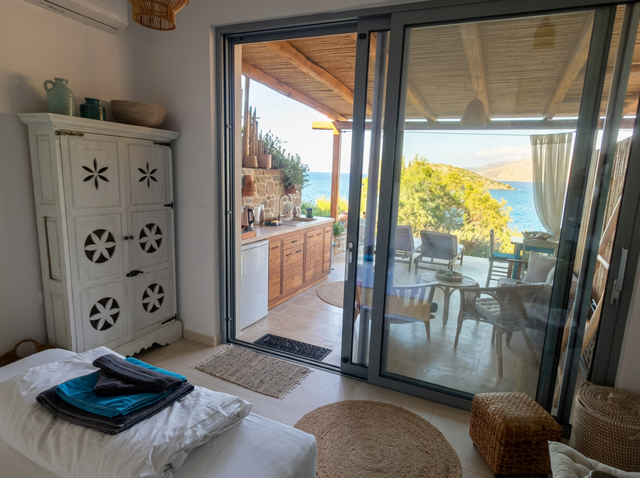 Bedroom & harbour view